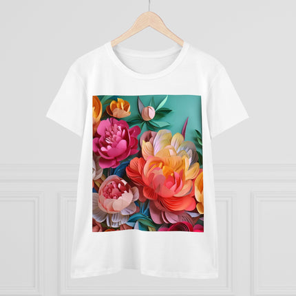 Peonies in Full Bloom Women's Midweight Cotton Tee