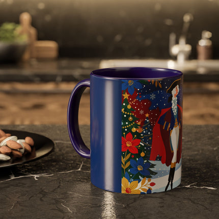 🎭❄️ The Christmas Masquerade Lady Colorful Mug – Art Deco Holiday Fantasy