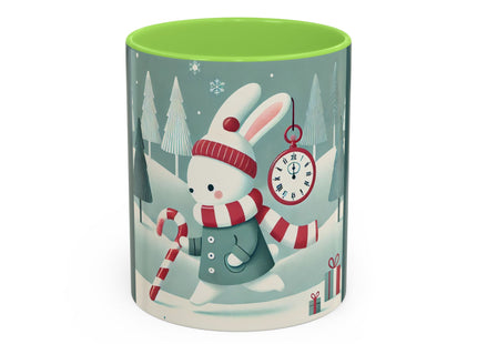 Candy Cane Timekeeper Bunny Colorful Mugs (11oz, 15oz)