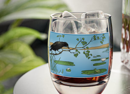 The Crow and the Frog Whiskey Glass
