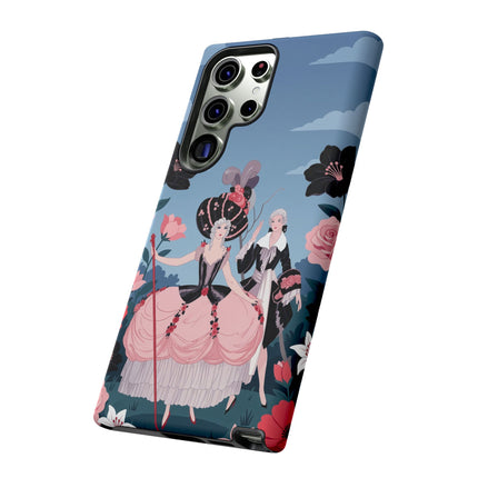 🌹🎭 The Rose Masquerade Promenade Phone Case – Art Deco Floral Elegance