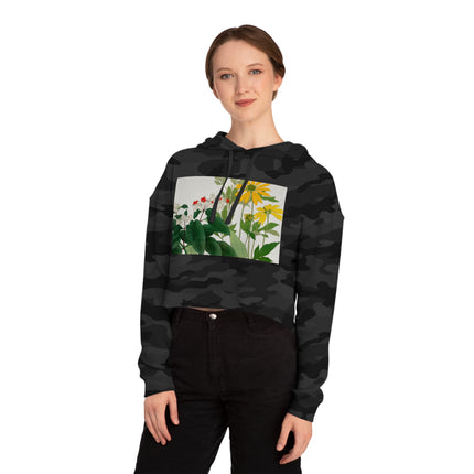 Clerodendrum & Rudbeckia by Tanigami Kônan Women’s Cropped Hooded Sweatshirt