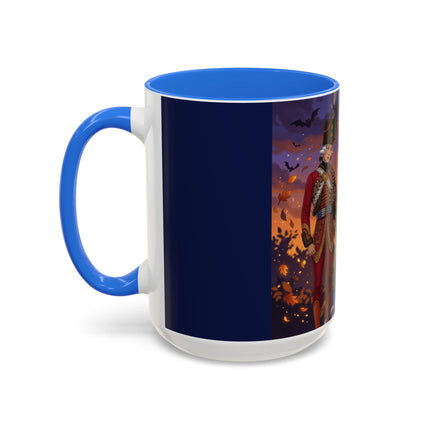 🎃💙 The Pumpkin Lantern Courtship Colorful Mug – Romantic Halloween Elegance