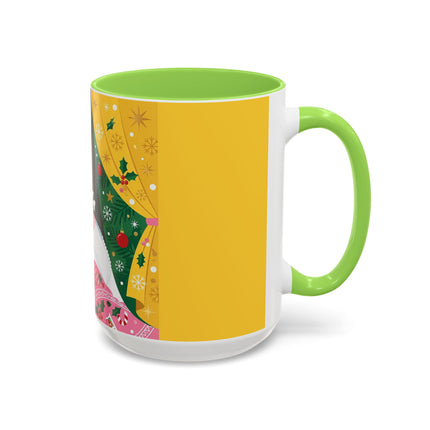💌🎄 The Christmas Letter Of Holly House Colorful Mug – Whimsical Art Deco Holiday Charm