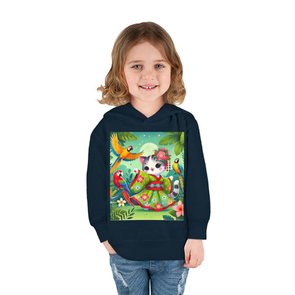 Parrot Dance of the Geisha Kitten Toddler Pullover Fleece Hoodie
