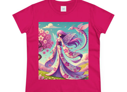 Petals in the Wind: The Kimono Fairy and the Sky Dragon Cotton Tee