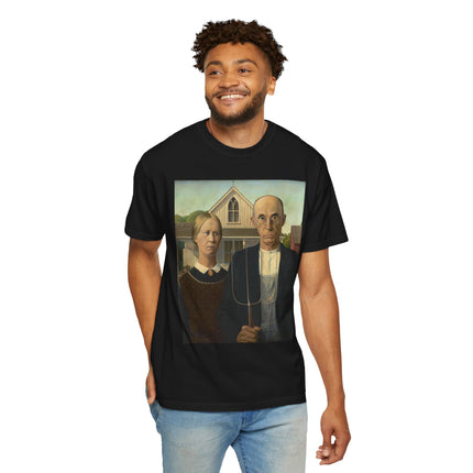 American Gothic by Grant Wood Unisex Garment-Dyed T-shirt