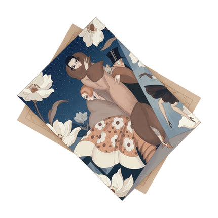 🌙🌸 The Midnight Magnolia Masquerade Ceramic Tile – Art Deco Evening Elegance