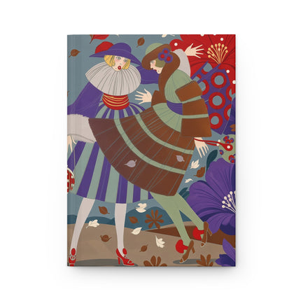🎭🌺 The Enchanted Harlequin Garden Hardcover Journal – Art Deco Theatrical Whimsy