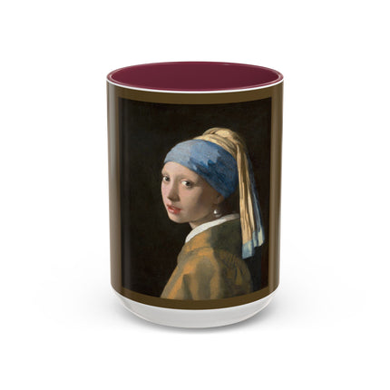 Girl with a Pearl Earring by Johannes Vermeer Colorful Mugs (11oz, 15oz)