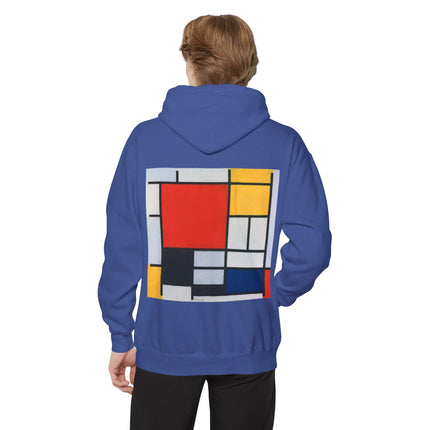 Composition with Red, Yellow, Blue, and Black by Piet Mondrian Unisex Garment-Dyed Hoodie
