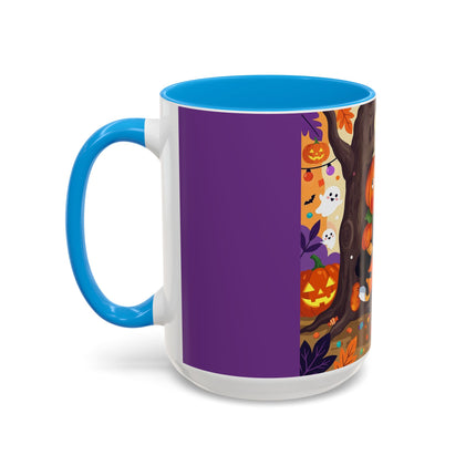 🎃🐈‍⬛ The Pumpkin Child’s Halloween Parade Colorful Mug – Whimsical Storybook Charm