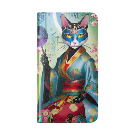 🌸✨ Cyberpunk Geisha Flip Case – Neon Elegance & Futuristic Grace
