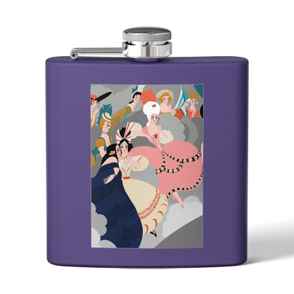 Celestial Masquerade Stainless Steel Flask – Theatrical Elegance & Floating Whimsy