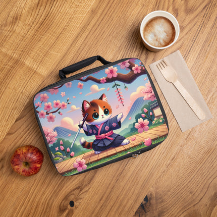 Samurai Kitten Lunch Bag – Discipline, Grace & Cherry Blossom Strength