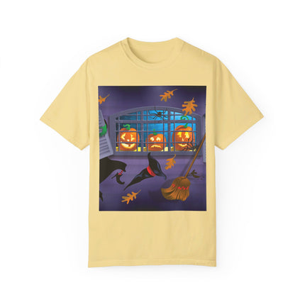 Whimsical Halloween Mischief Unisex Garment-Dyed T-shirt