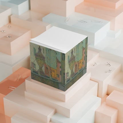 La Fontaine, Saint-Paul De Vence by Henri Le Sidaner Note Cube