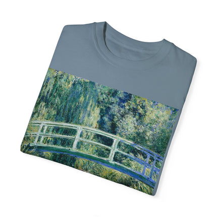 Water Lilies and Japanese Bridge by Claude Monet Unisex Garment-Dyed T-shirt