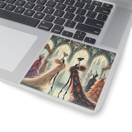 🧚👗 Couture & Wings Kiss-Cut Sticker – Fairy Fashion & Enchanted Glamour