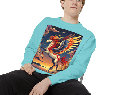 Flame-Winged Horse at Sunset Sweatshirt