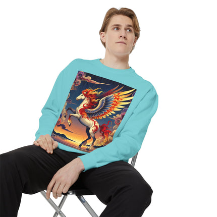 Flame-Winged Horse at Sunset Sweatshirt