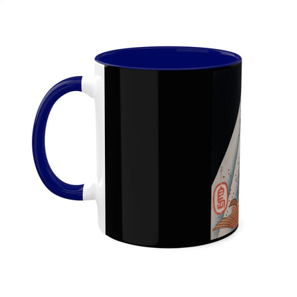 Carp Swimming up a Waterfall by Yashima Gakutei Colorful Mugs, 11oz