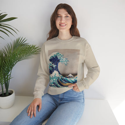 The Great Wave off Kanagawa by Katsushika Hokusai Heavy Blend™ Crewneck Sweatshirt