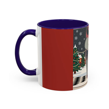 ❄️✨ The Winter Couture Promenade Colorful Mug – Art Deco Holiday Elegance