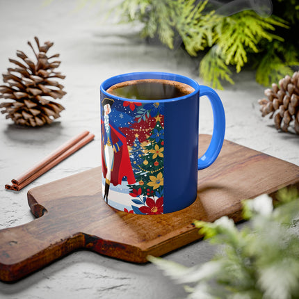 🎭❄️ The Christmas Masquerade Lady Colorful Mug – Art Deco Holiday Fantasy