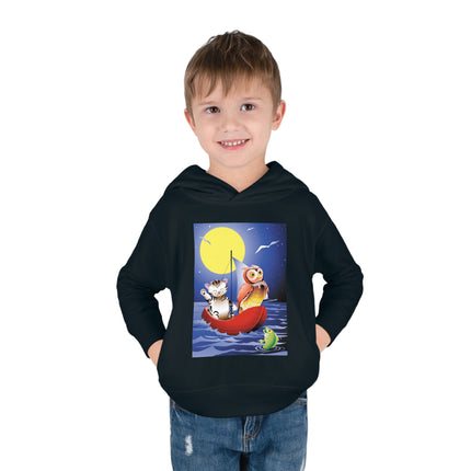 Embarking on a Moonlit Journey Toddler Pullover Fleece Hoodie