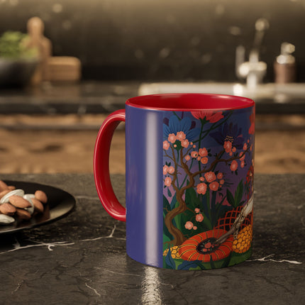 The Garden Of Quiet Reverie Colorful Mugs – Art Deco Botanical Serenity