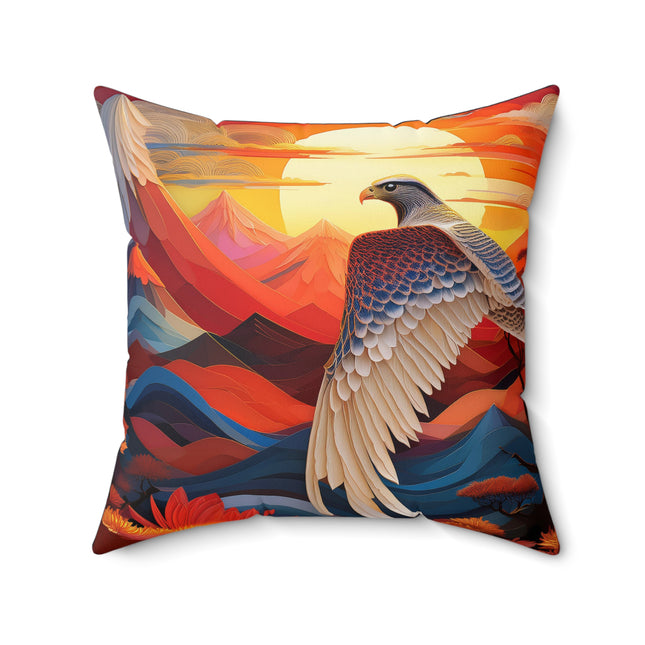 Falcon's Sunset Masterpiece Spun Polyester Square Pillow