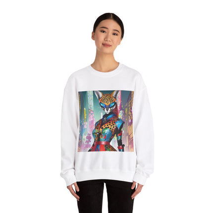 Cyber Cat Glamour Unisex Heavy Blend™ Crewneck Sweatshirt