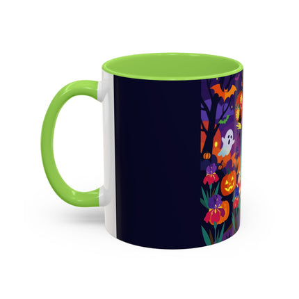 🌙🎃 The Moonlit Garden Masquerade Colorful Mug – Floral Halloween Charm
