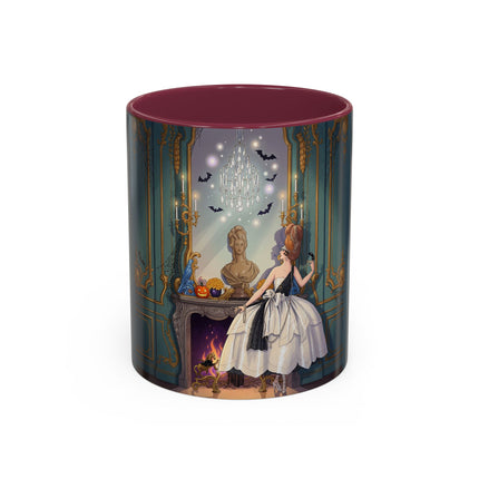 🕯️🎃 The Moonlit Manor Drawing Room Colorful Mug – Elegant Halloween Charm