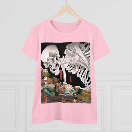 Mitsukuni Defying the Skeleton Spectre by Utagawa Kuniyoshi Women's Midweight Cotton Tee