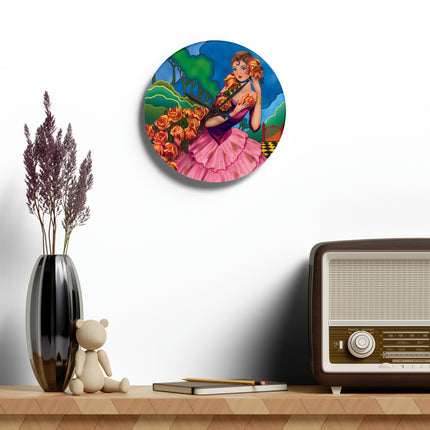 Enchanted Elegance Acrylic Wall Clock, Round and Square