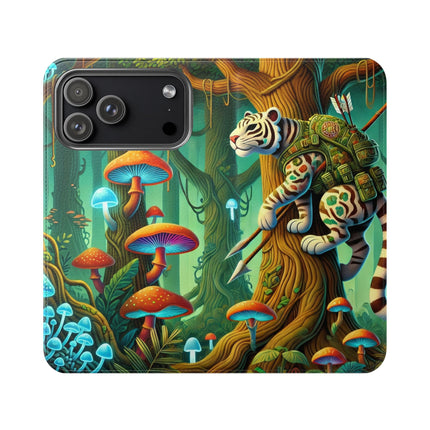 🐅🌿 Silent Stripes Flip Case – Stealth, Grace & Enchanted Forest