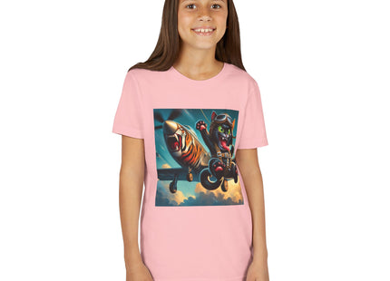 Parachuting Cat Commando Youth Short Sleeve Tee