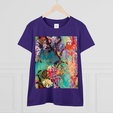 Golden Wisteria Symphony Women's Midweight Cotton Tee