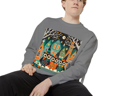 Night of the Trick-or-Treating Owlets Unisex Garment-Dyed Sweatshirt