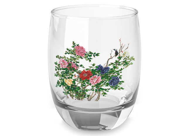 Peonies and Birds by Okamoto Shuki Whiskey Glass