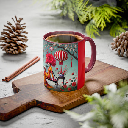 Reading in a Painted Garden Colorful Mugs (11oz, 15oz)