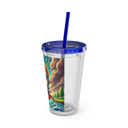 Valiant Duck Sunsplash Tumbler with Straw, 16oz