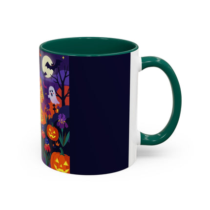 🌙🎃 The Moonlit Garden Masquerade Colorful Mug – Floral Halloween Charm