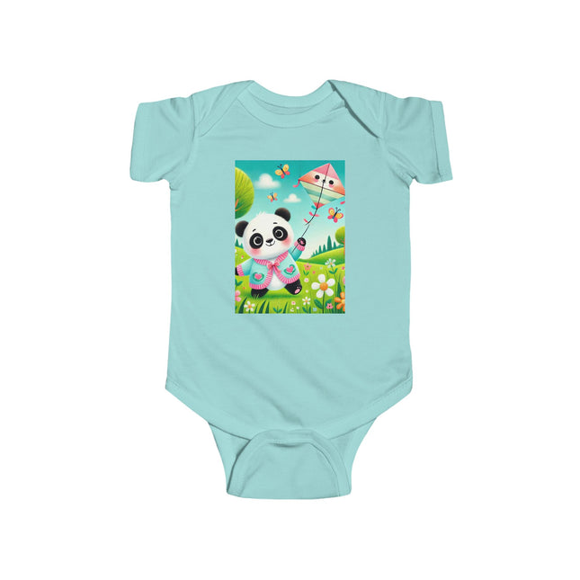 Breezy Meadow Playtime Baby Bodysuit – Panda Kite Spring Design
