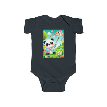 Breezy Meadow Playtime Baby Bodysuit – Panda Kite Spring Design