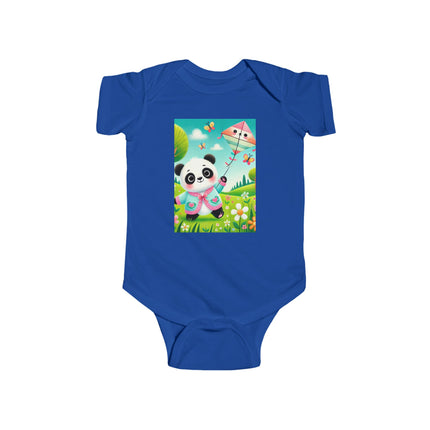 Breezy Meadow Playtime Baby Bodysuit – Panda Kite Spring Design