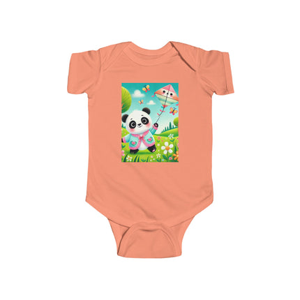 Breezy Meadow Playtime Baby Bodysuit – Panda Kite Spring Design