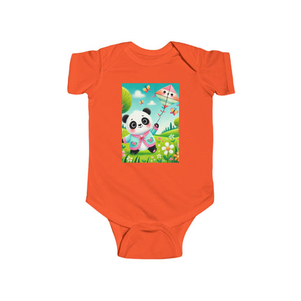 Breezy Meadow Playtime Baby Bodysuit – Panda Kite Spring Design